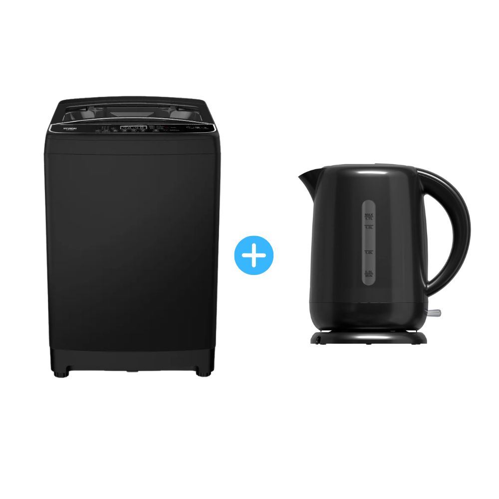 Combo Lavadora Hyundai 20 Kg Superior HYWM202 Negro + Hervidor Oster BVSTKT3101